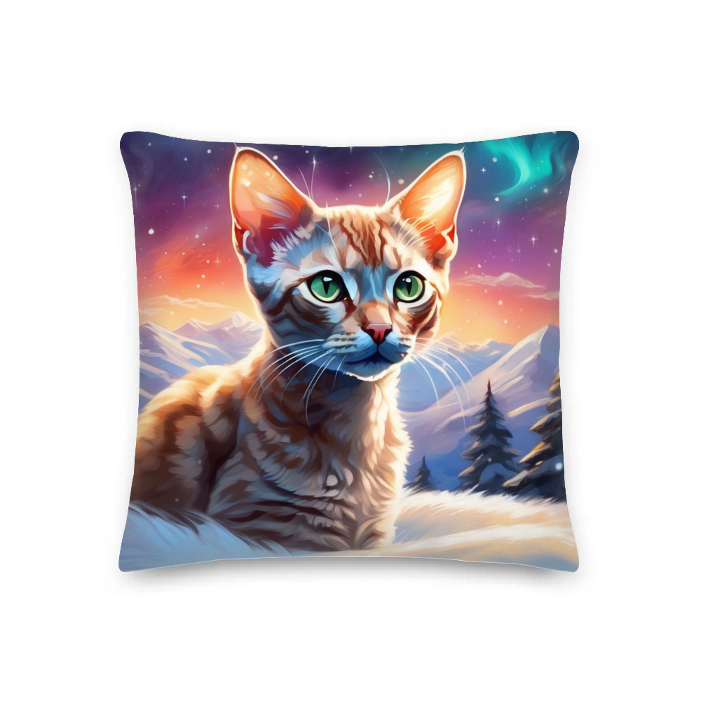 PugMug Custom Tabby Devon Rex Cat Premium Pillow