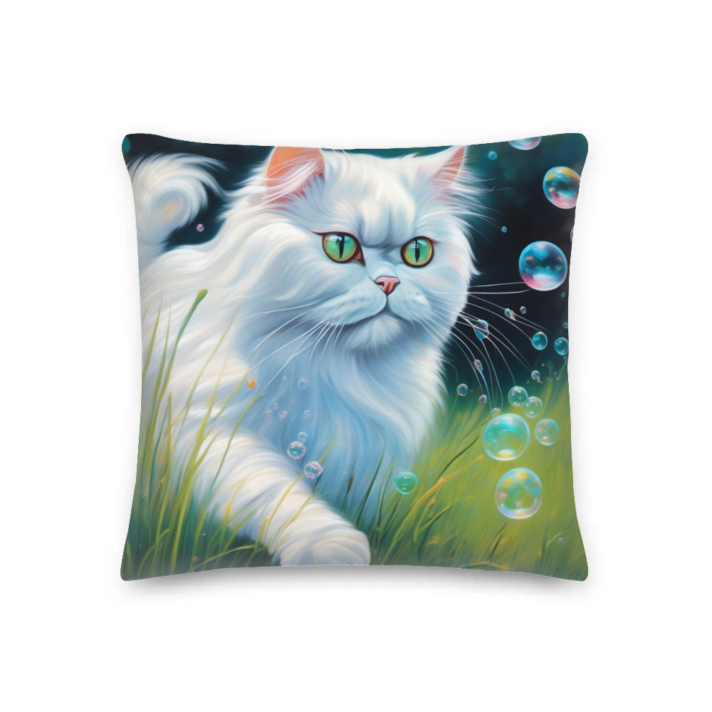 PugMug Custom White Persian Cat Premium Pillow