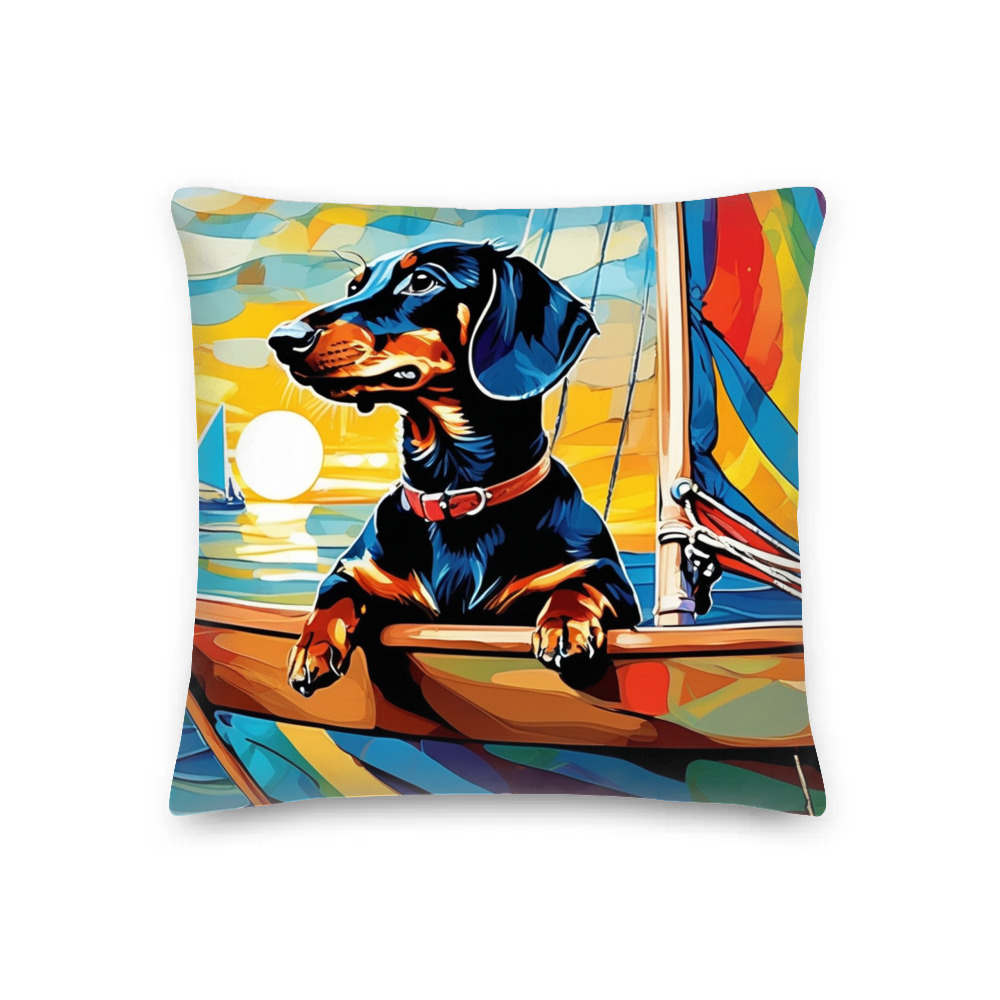 PugMug Custom Black Dachshund Premium Pillow