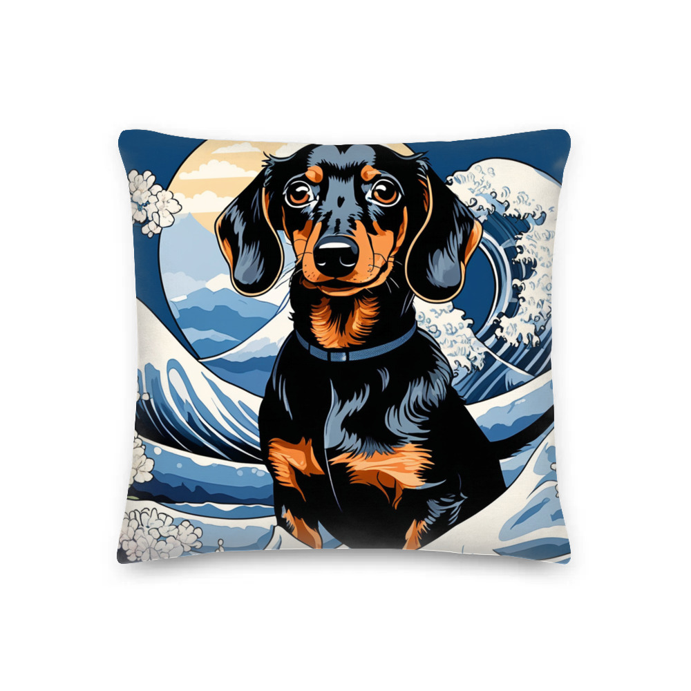 PugMug Custom Black Dachshund Premium Pillow