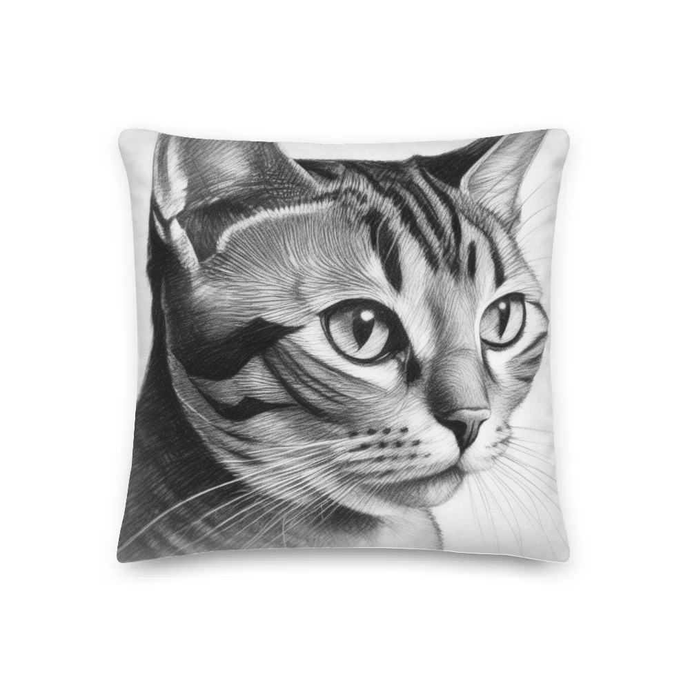 PugMug Custom Black American Shorthair Cat Premium Pillow