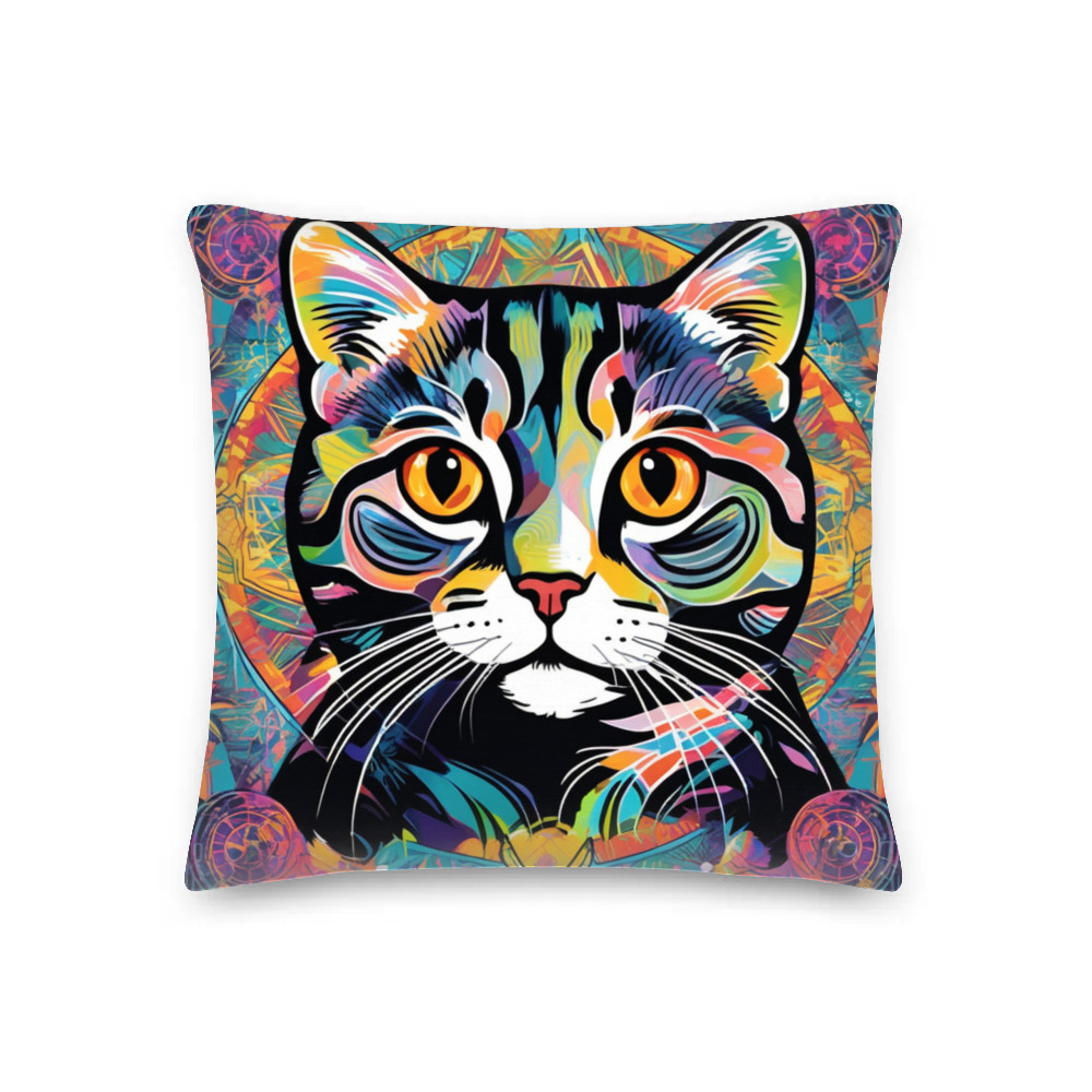 PugMug Custom Tabby Scottish Fold Cat Premium Pillow