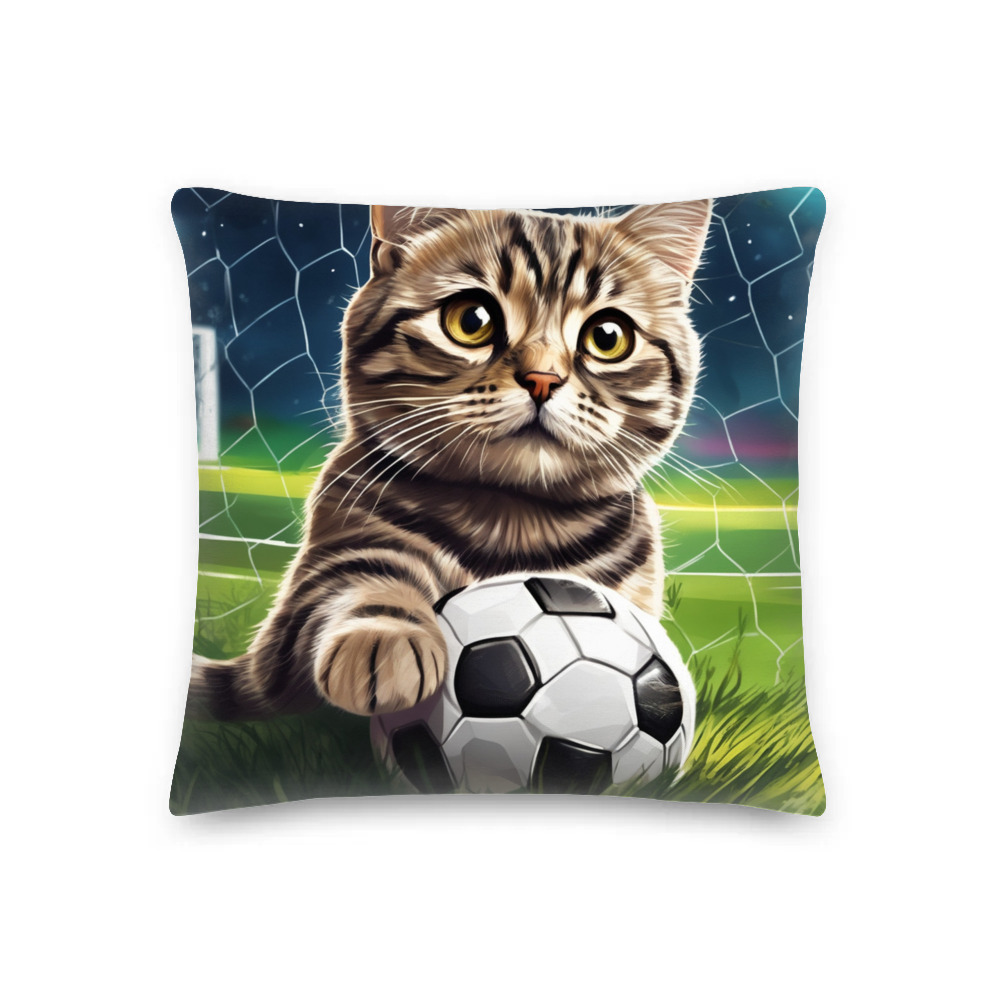 PugMug Custom Tabby Scottish Fold Cat Premium Pillow