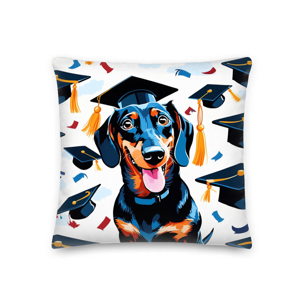 PugMug Custom Black Dachshund Premium Pillow