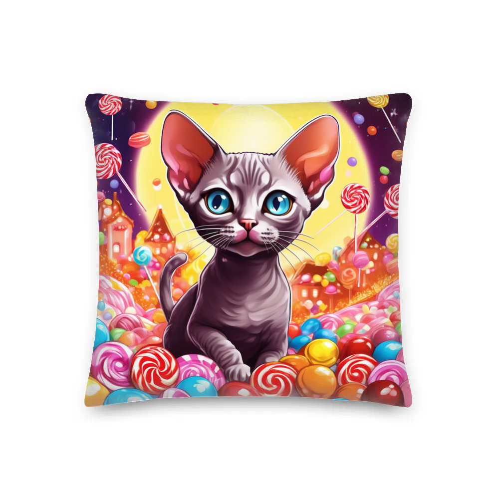 PugMug Custom Tabby Devon Rex Cat Premium Pillow