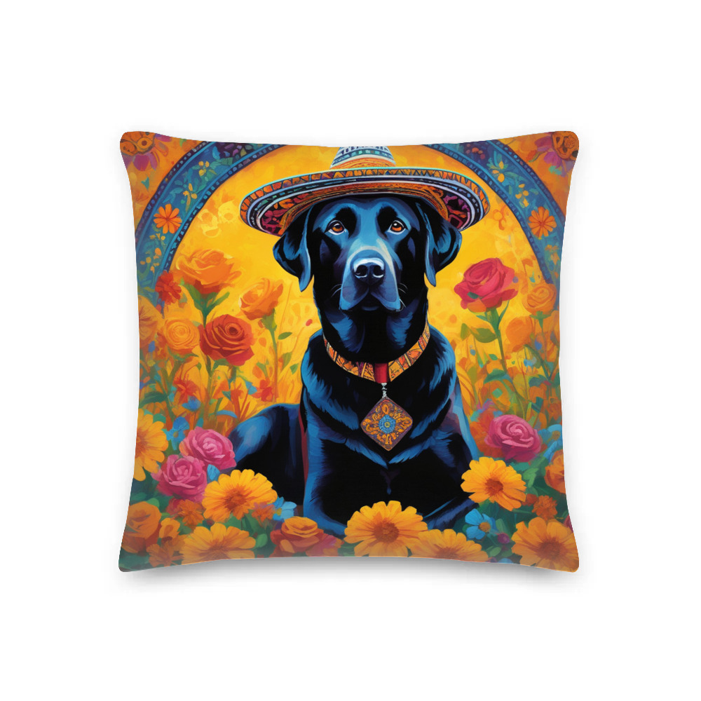 PugMug Custom Black Labrador Retriever Premium Pillow