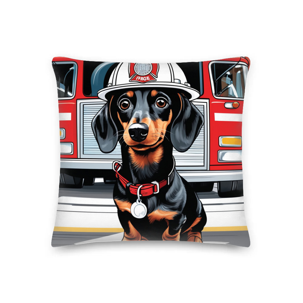 PugMug Custom Black Dachshund Premium Pillow