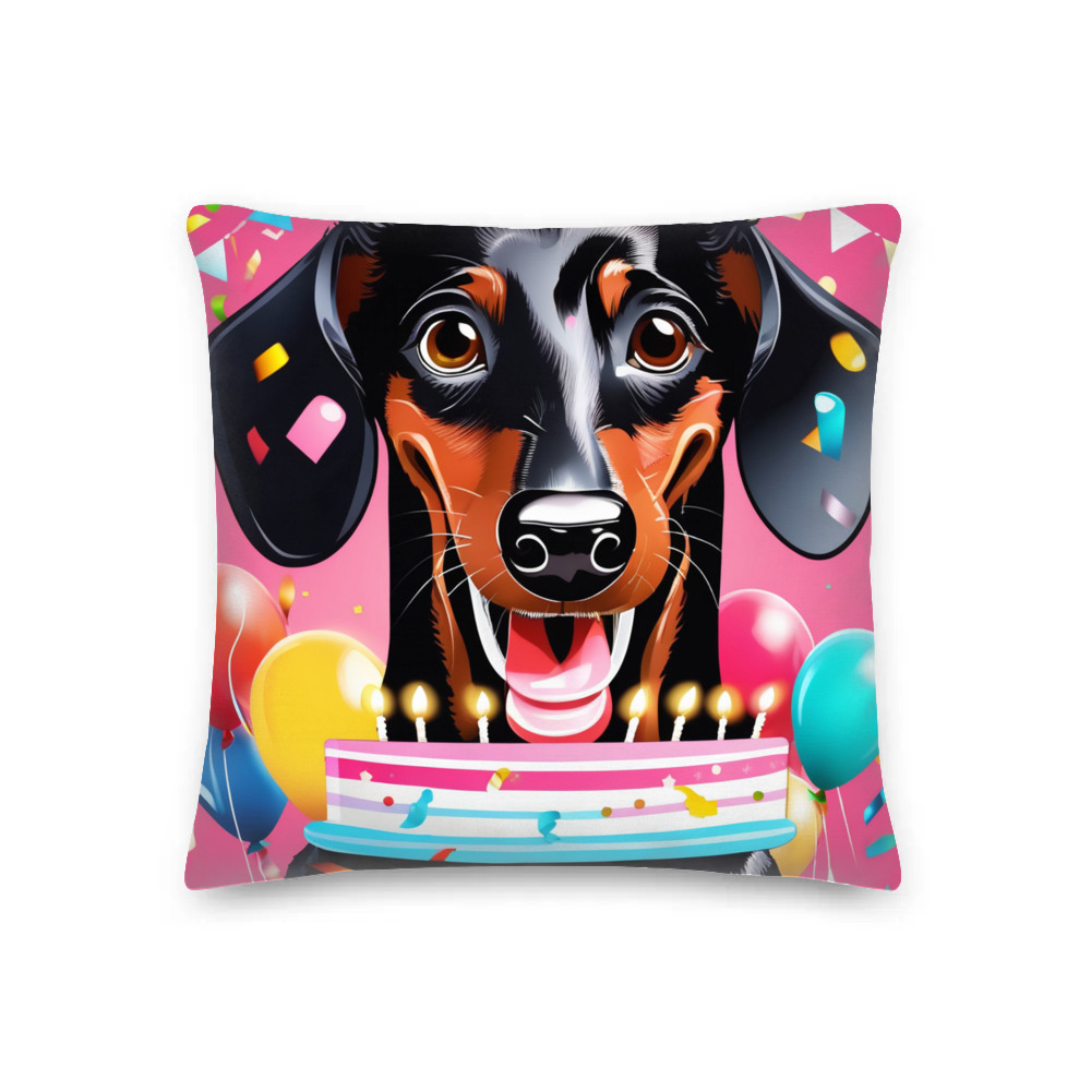 PugMug Custom Black Dachshund Premium Pillow