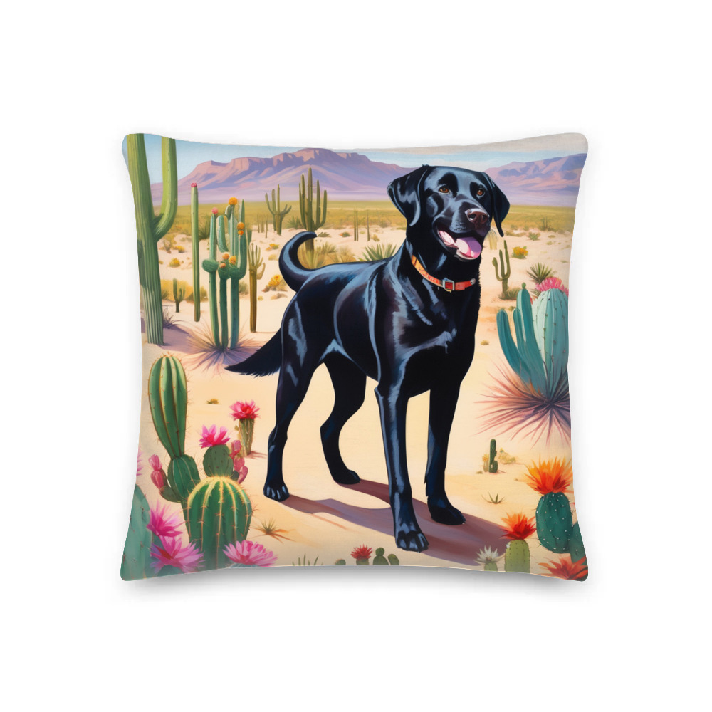 PugMug Custom Black Labrador Retriever Premium Pillow