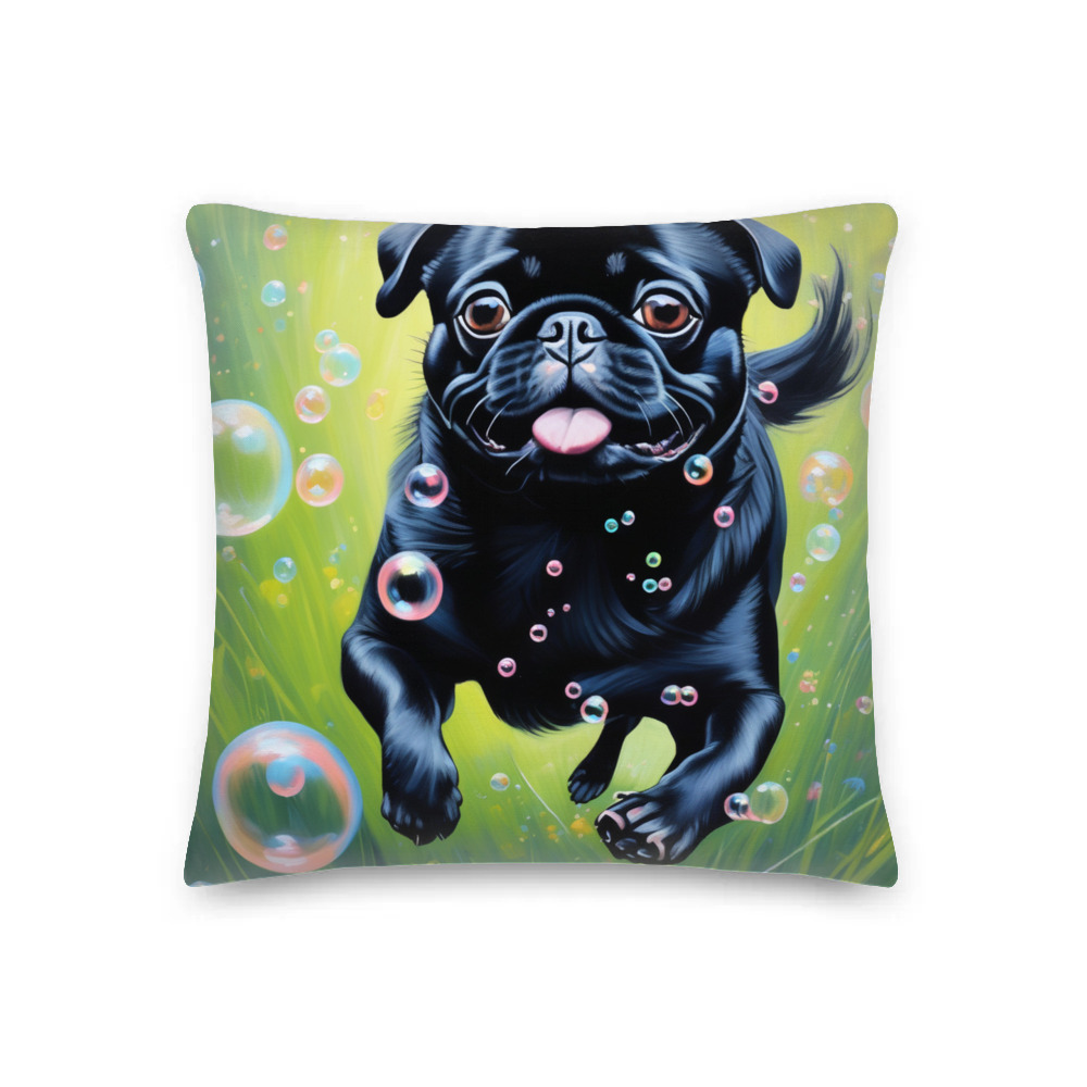 PugMug Custom Black Pug Premium Pillow