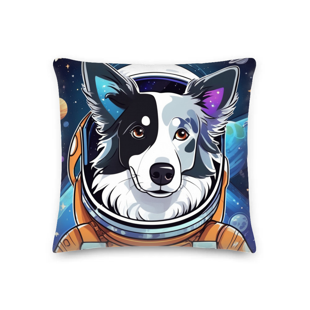PugMug Custom Blue Merle Border Collie Premium Pillow