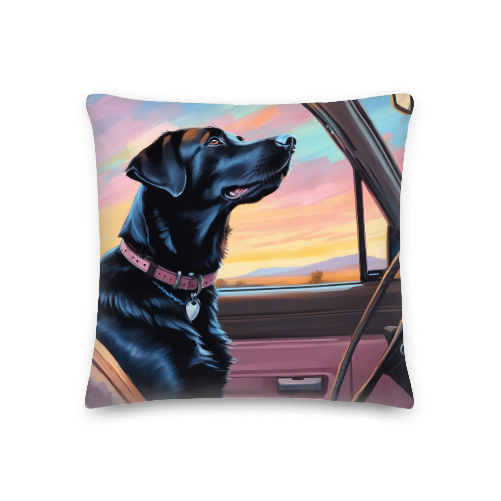 PugMug Custom Black Labrador Retriever Premium Pillow