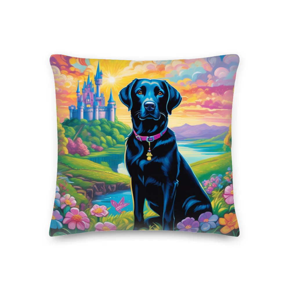 PugMug Custom Black Labrador Retriever Premium Pillow