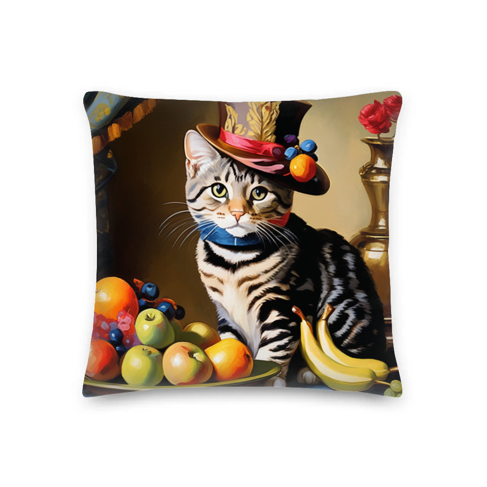 PugMug Custom Tabby American Shorthair Cat Premium Pillow