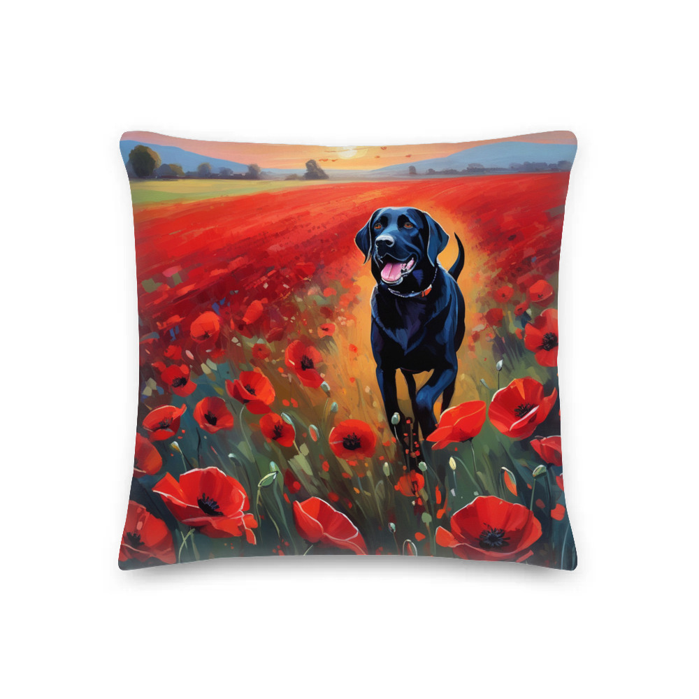 PugMug Custom Black Labrador Retriever Premium Pillow