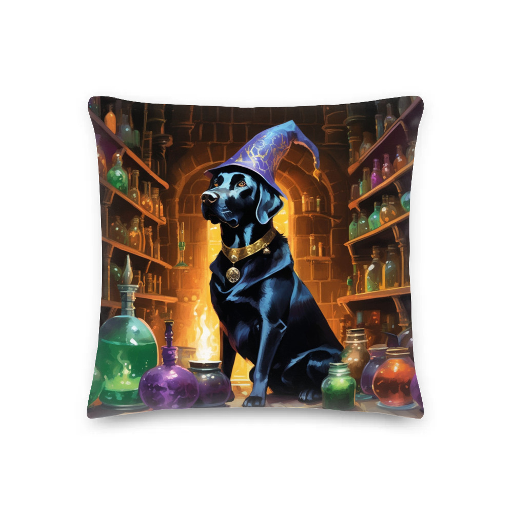 PugMug Custom Black Labrador Retriever Premium Pillow