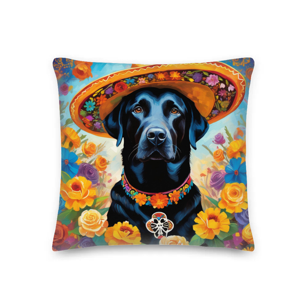 PugMug Custom Black Labrador Retriever Premium Pillow