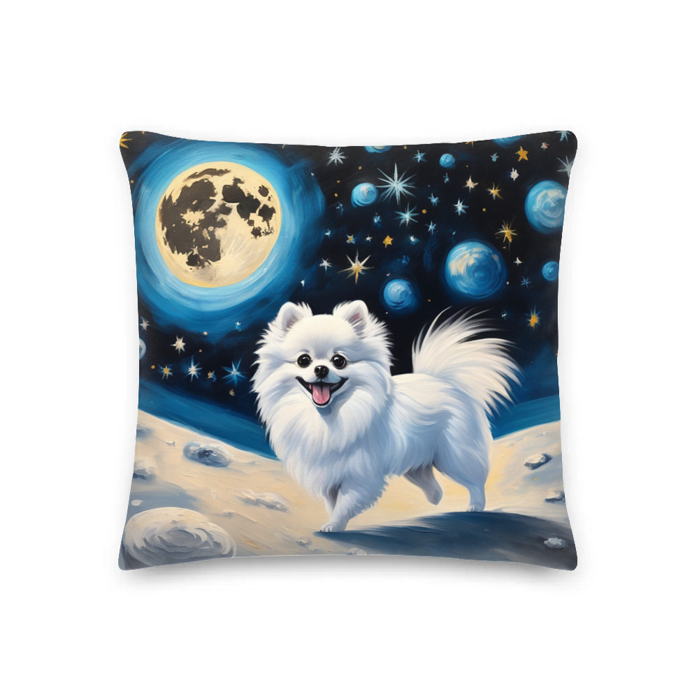 PugMug Custom White Pomeranian Premium Pillow
