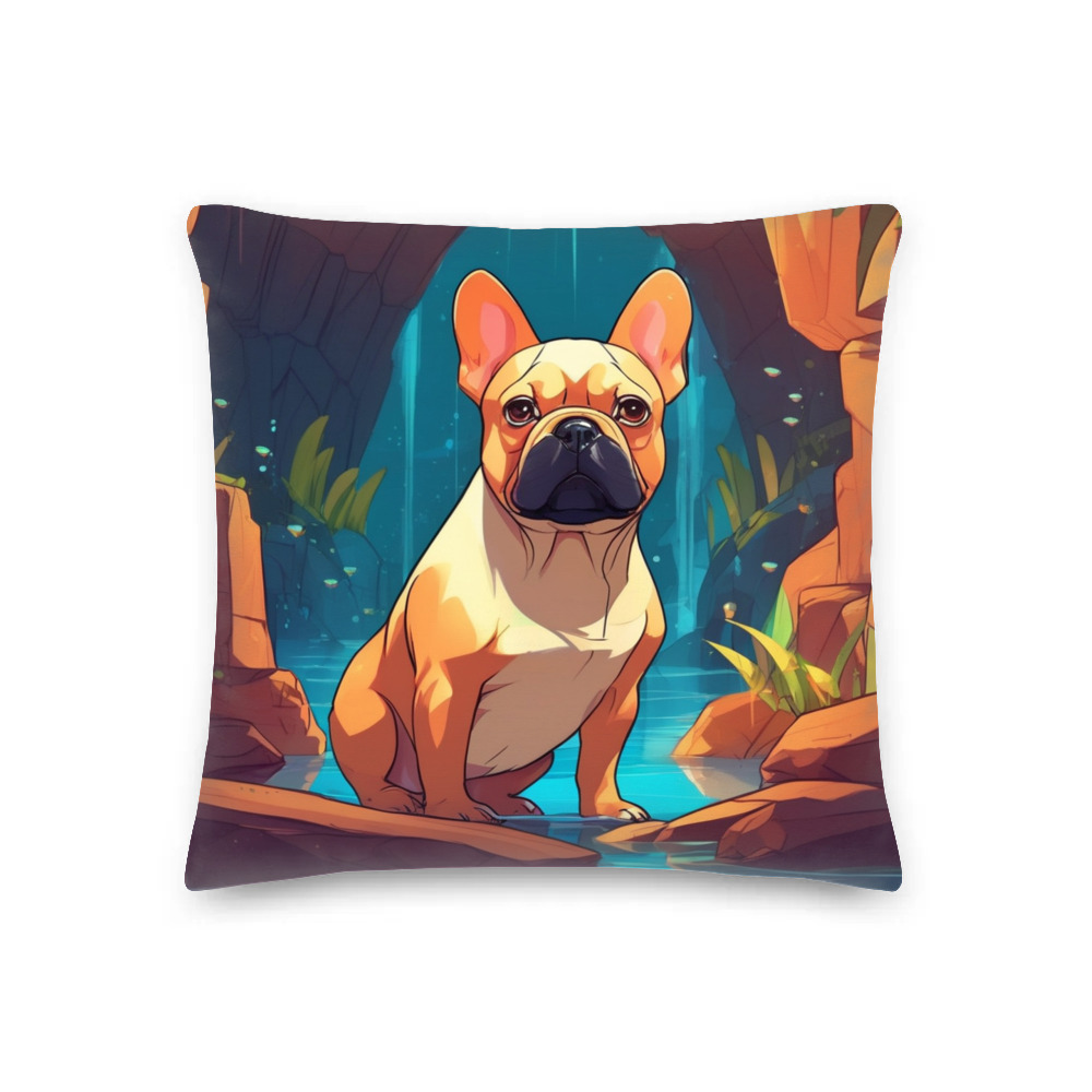 PugMug Custom Tan French Bulldog Premium Pillow