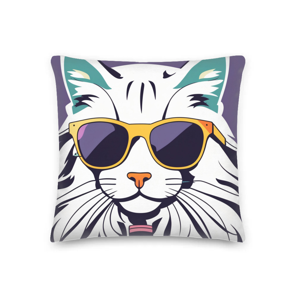 PugMug Custom White Maine Coon Cat Premium Pillow