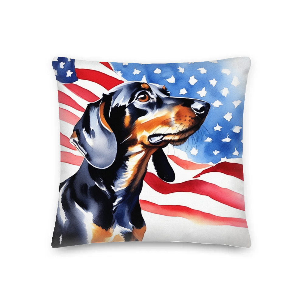PugMug Custom Black Dachshund Premium Pillow