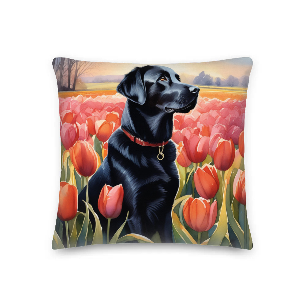 PugMug Custom Black Labrador Retriever Premium Pillow