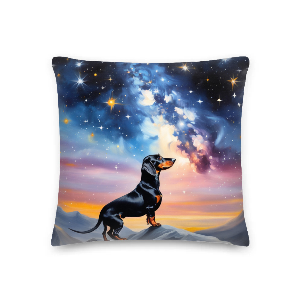 PugMug Custom Black Dachshund Premium Pillow
