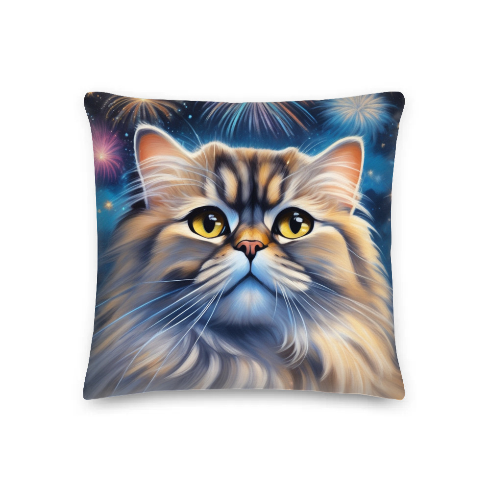 PugMug Custom Tabby Persian Cat Premium Pillow