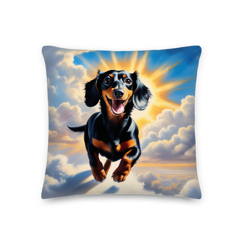 PugMug Custom Black Dachshund Premium Pillow