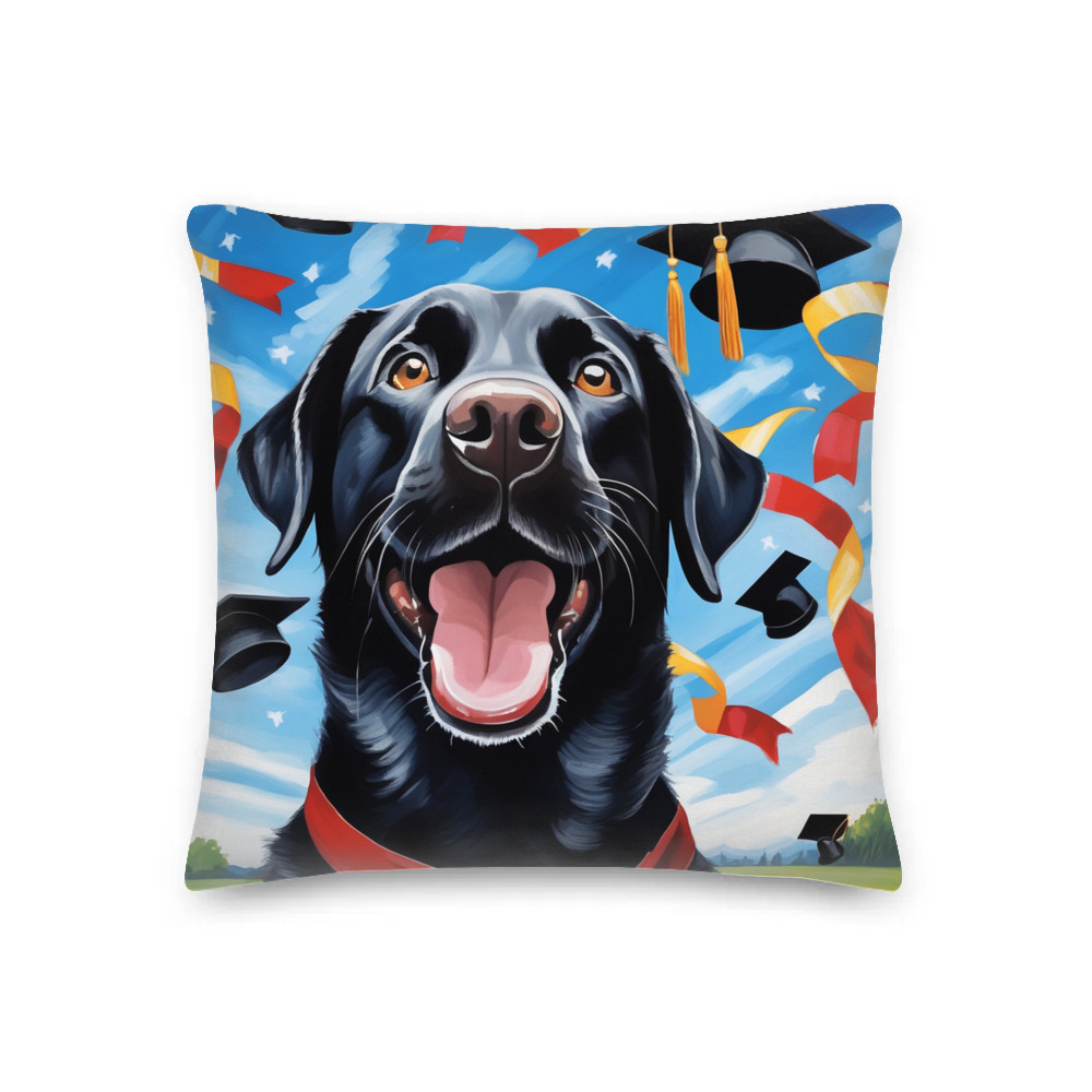 PugMug Custom Black Labrador Retriever Premium Pillow