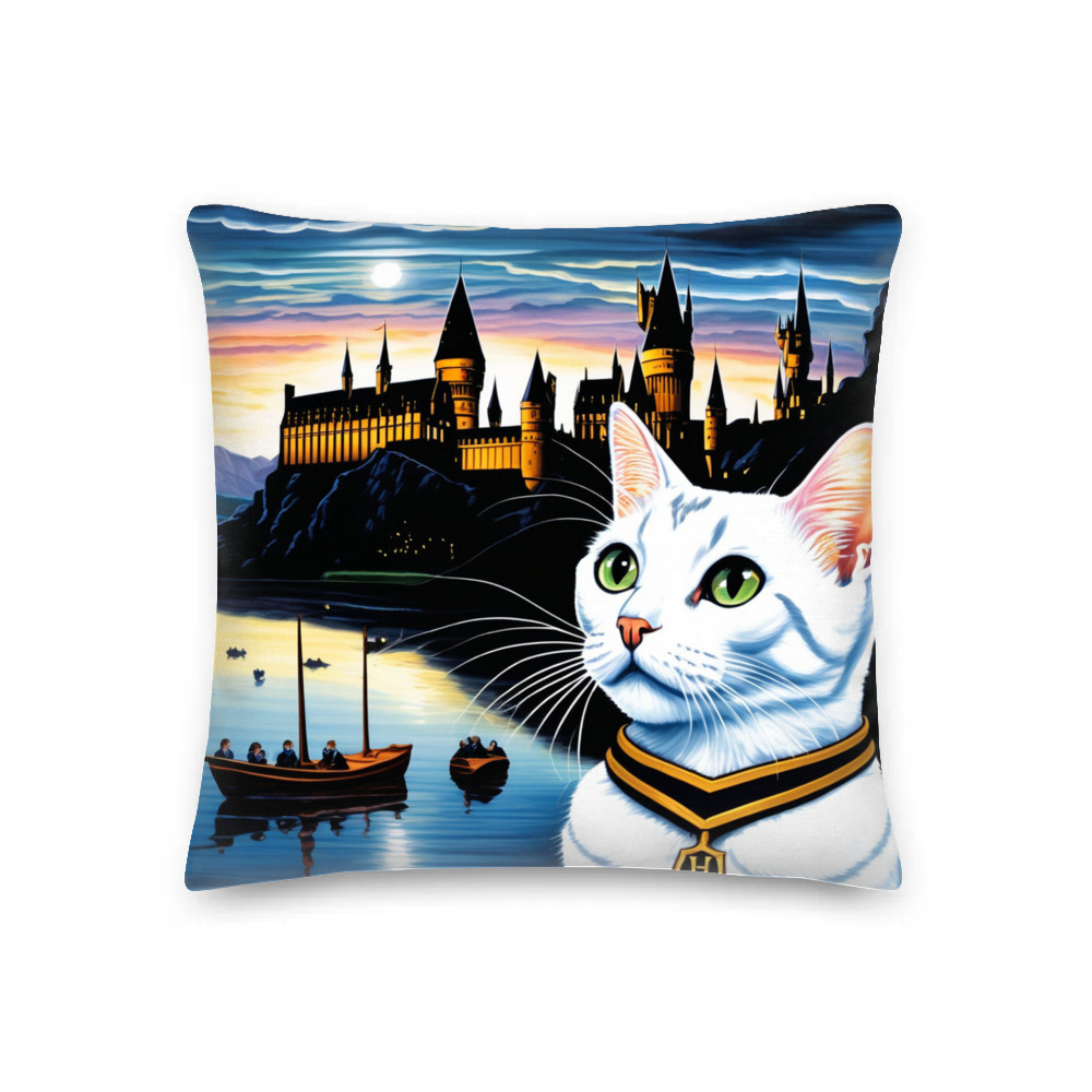 PugMug Custom White American Shorthair Cat Premium Pillow