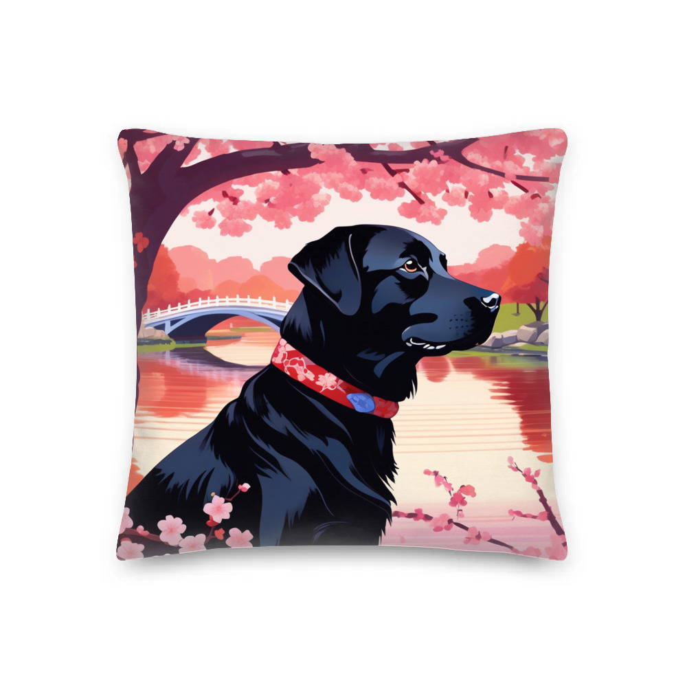 PugMug Custom Black Labrador Retriever Premium Pillow