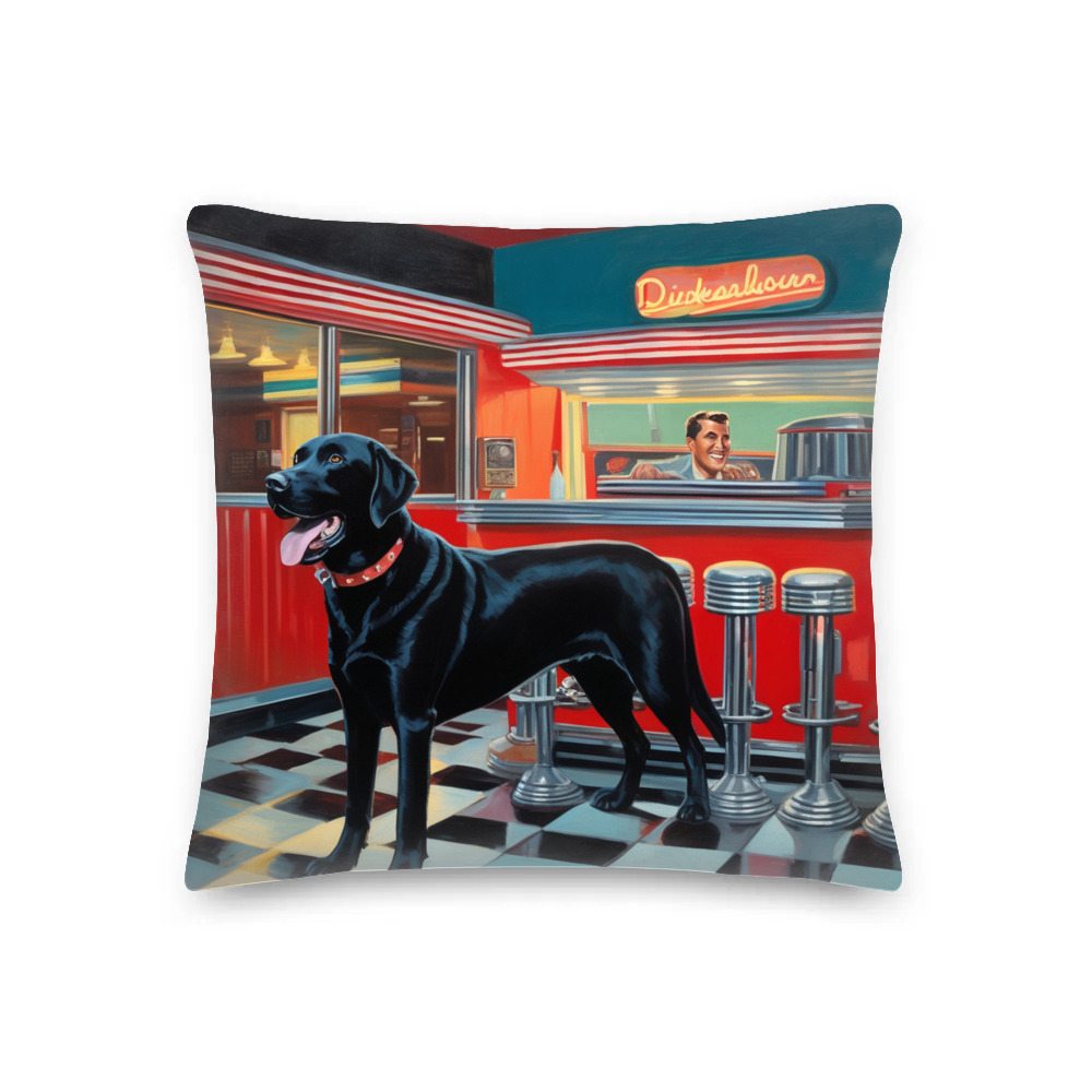 PugMug Custom Black Labrador Retriever Premium Pillow