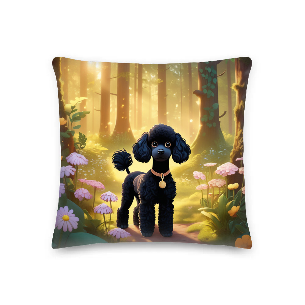 PugMug Custom Black Poodle Premium Pillow