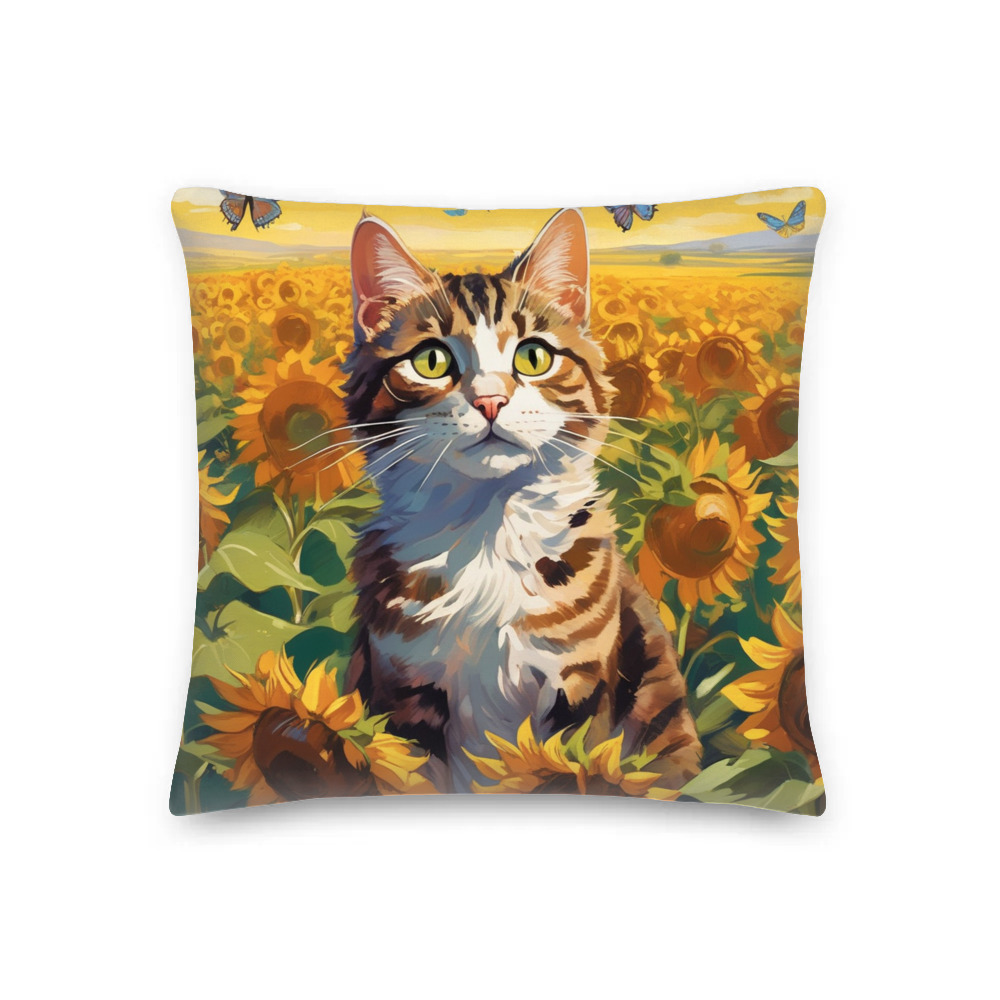 PugMug Custom Tabby Companion Cat Premium Pillow