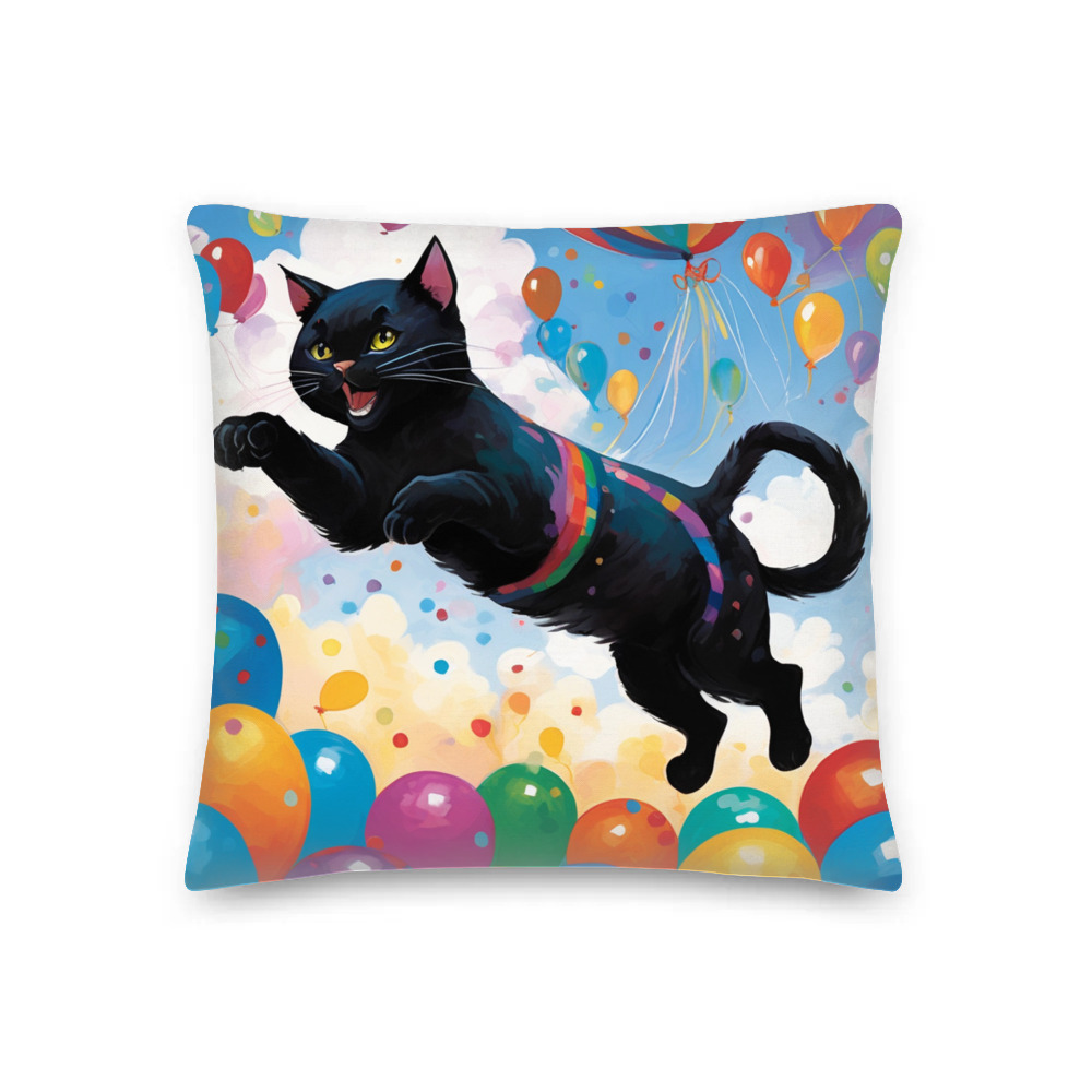 PugMug Custom Black Exotic Cat Premium Pillow