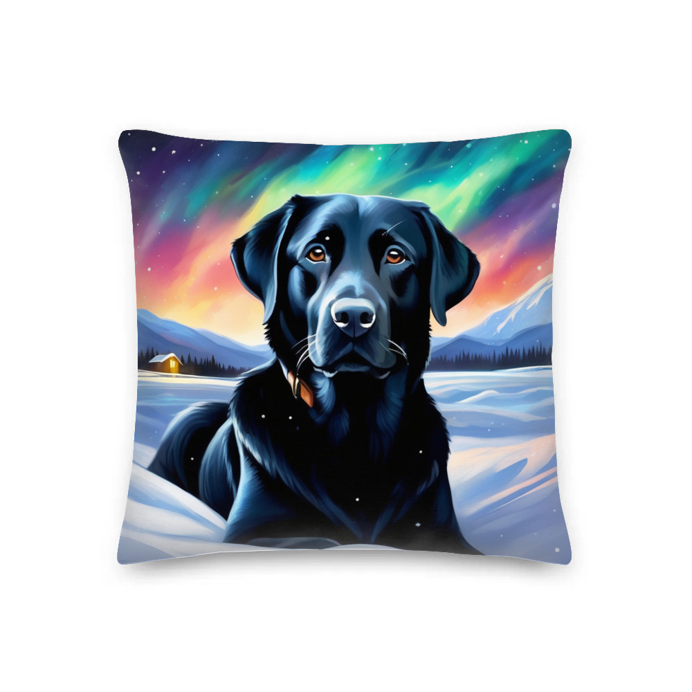 PugMug Custom Black Labrador Retriever Premium Pillow