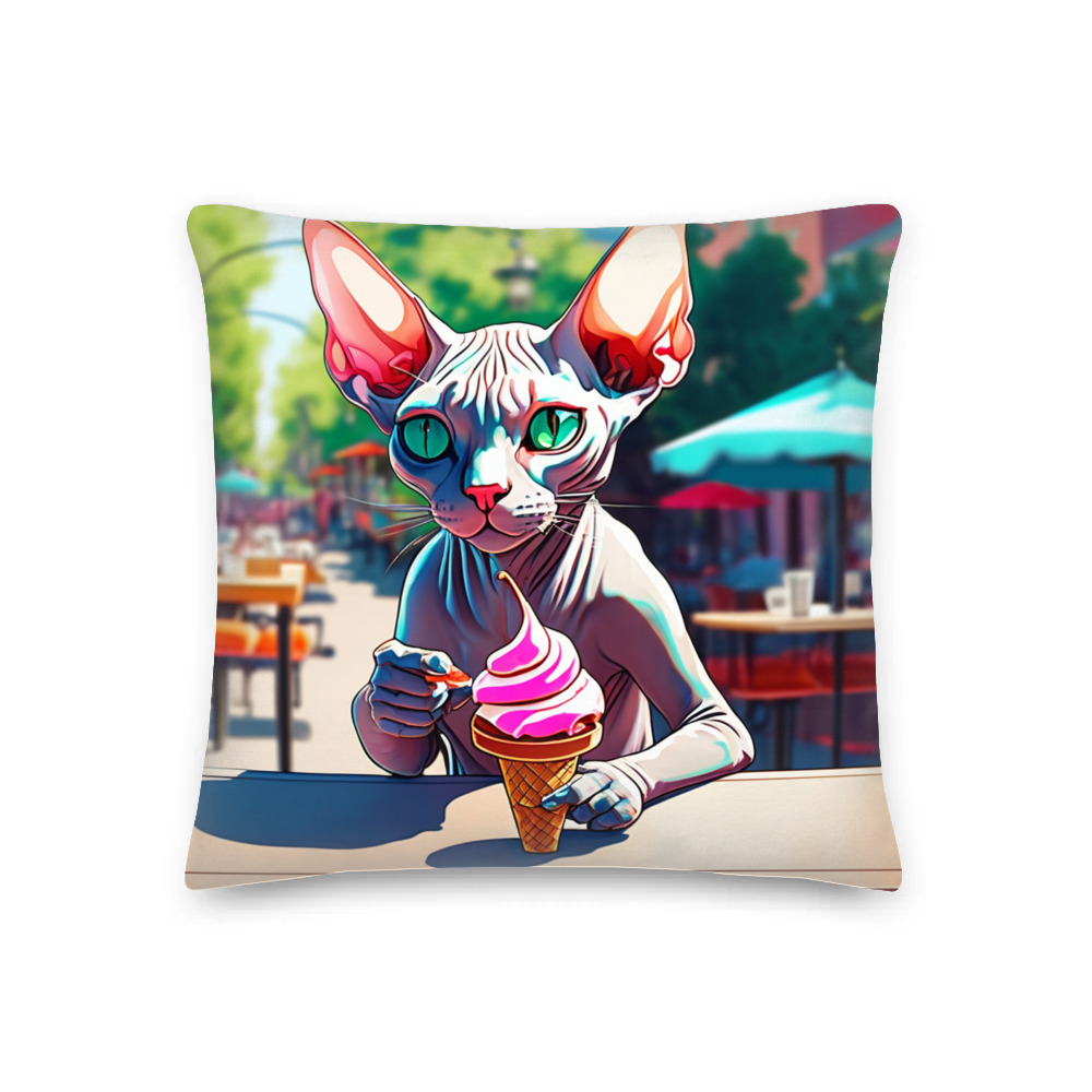PugMug Custom Tabby Sphynx Cat Premium Pillow