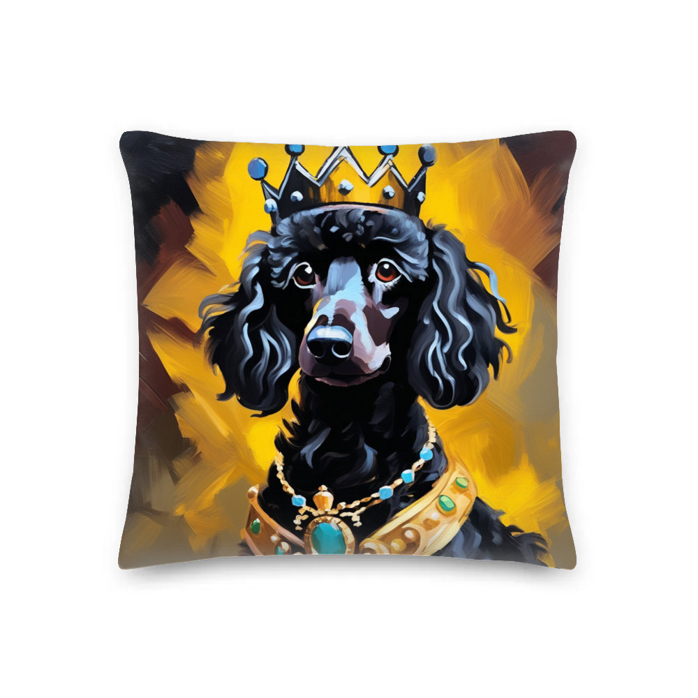 PugMug Custom Black Poodle Premium Pillow
