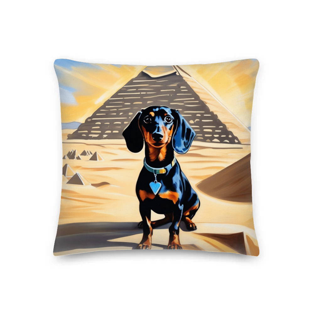 PugMug Custom Black Dachshund Premium Pillow