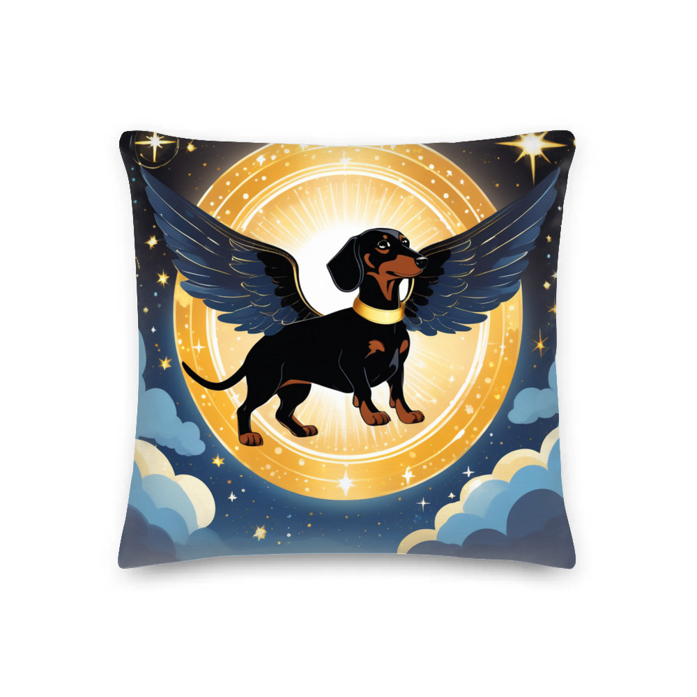 PugMug Custom Black Dachshund Premium Pillow