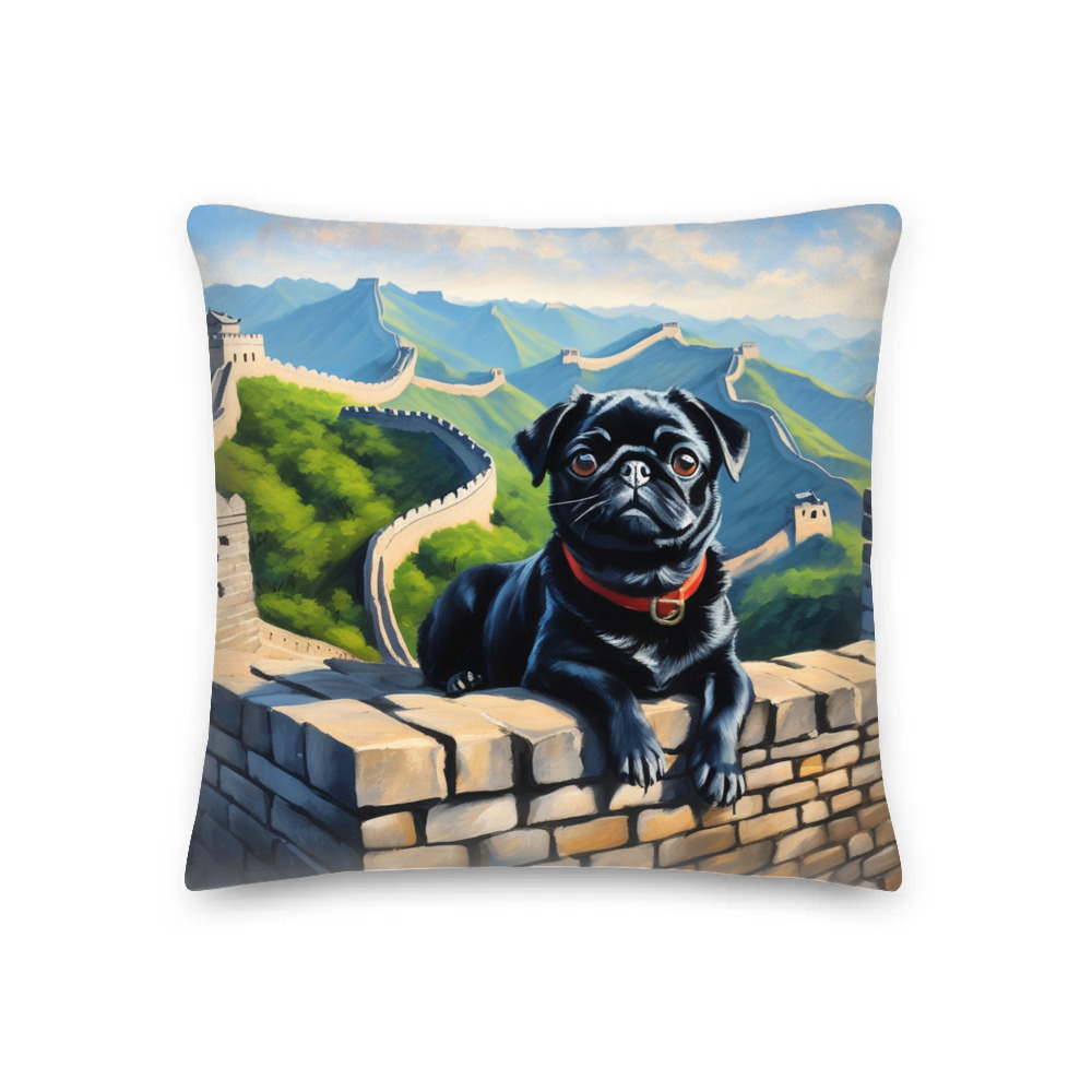 PugMug Custom Black Pug Premium Pillow