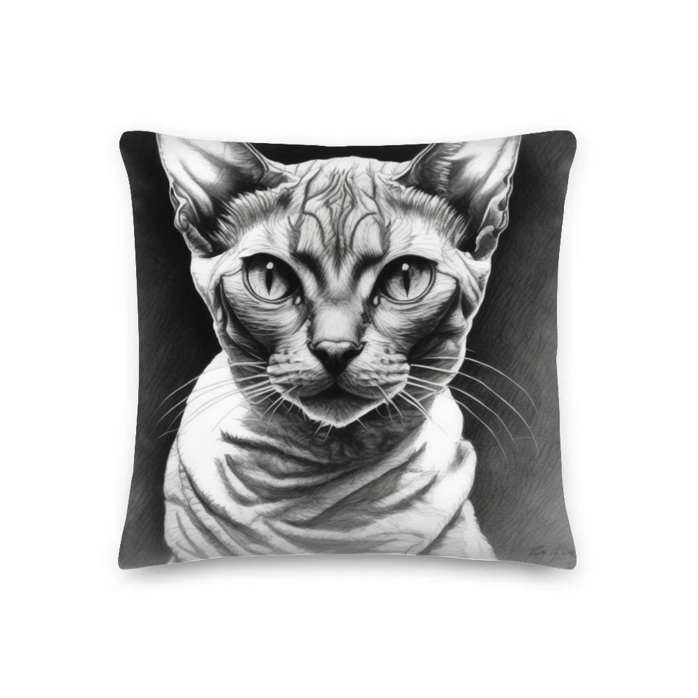 PugMug Custom Tabby Devon Rex Cat Premium Pillow