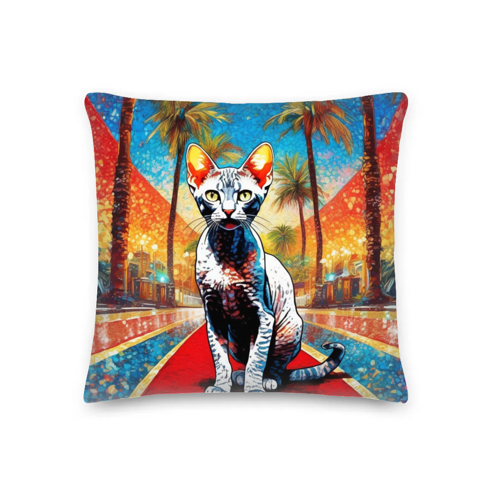 PugMug Custom Tabby Devon Rex Cat Premium Pillow