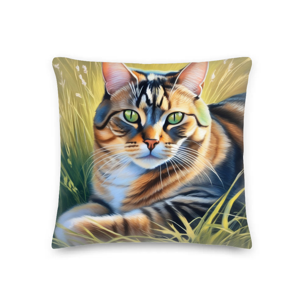 PugMug Custom Tabby Exotic Cat Premium Pillow