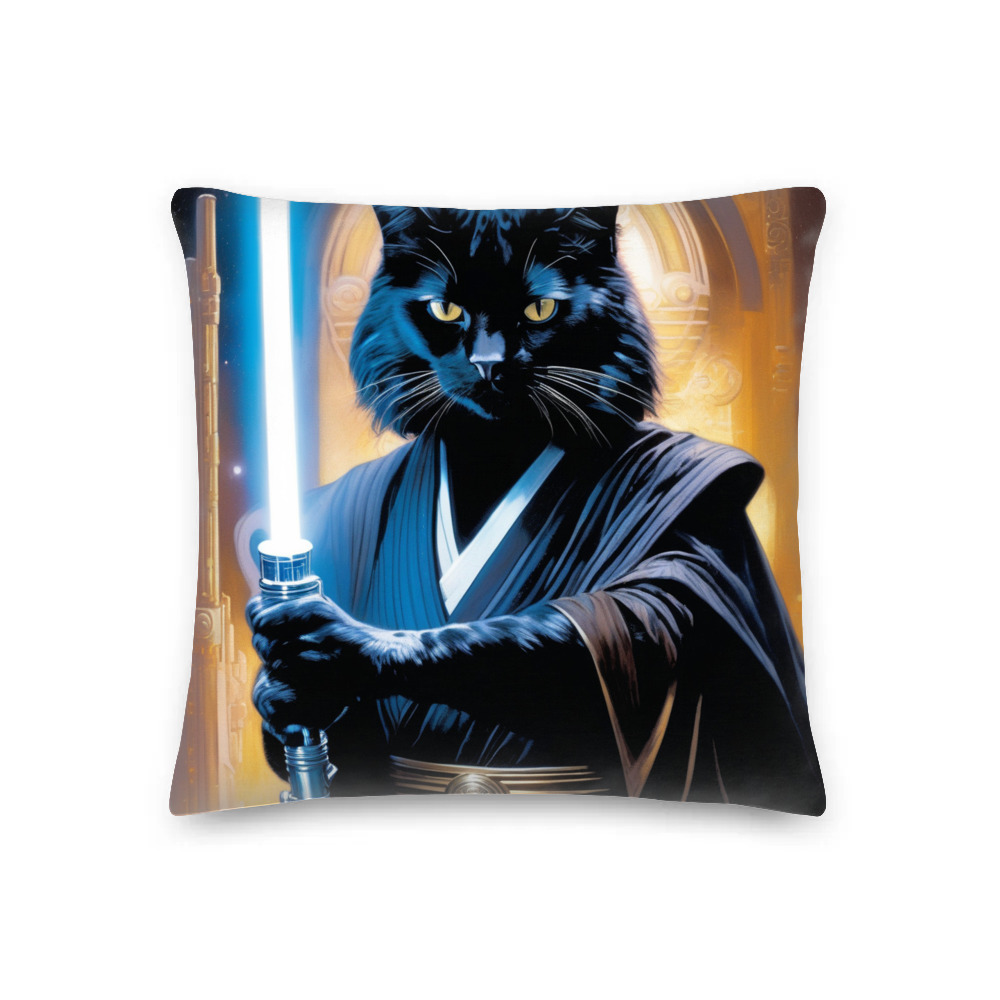 PugMug Custom Black Exotic Cat Premium Pillow