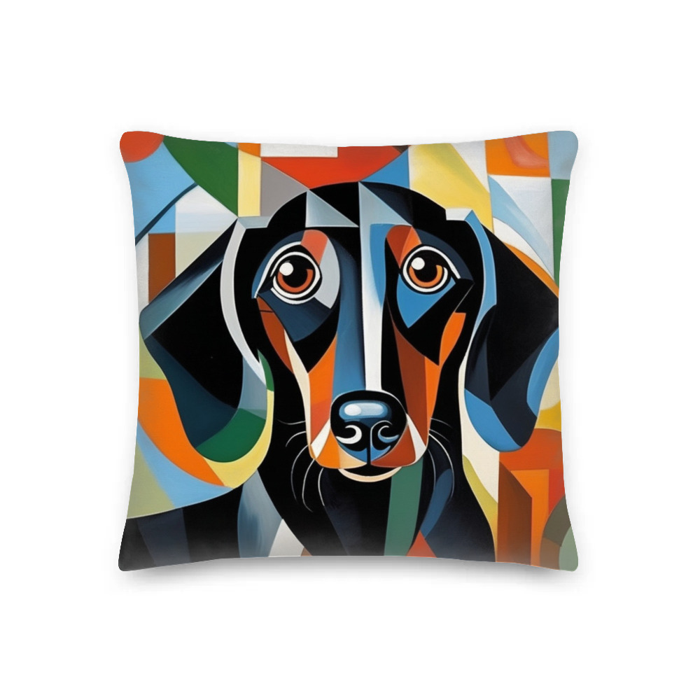 PugMug Custom Black Dachshund Premium Pillow