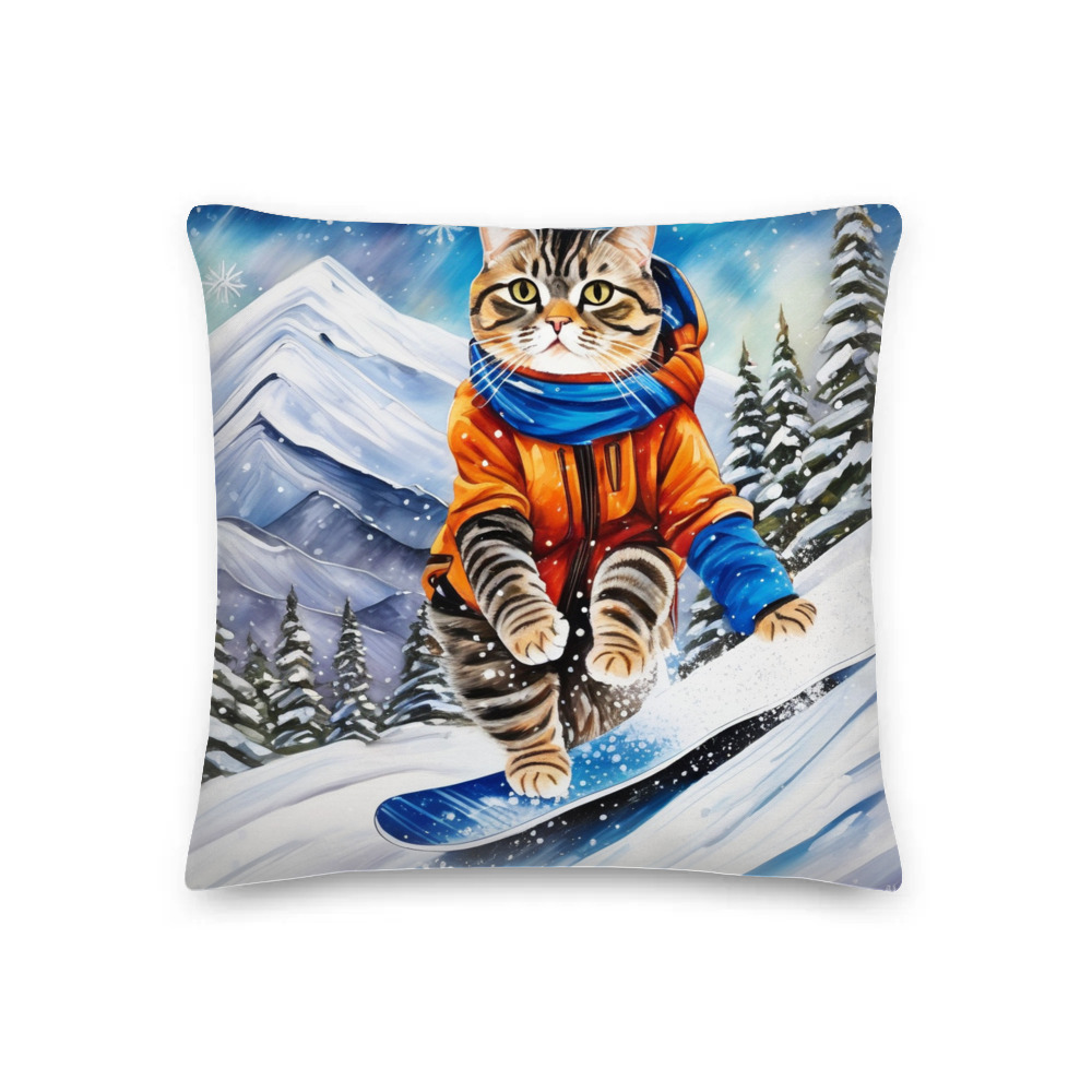 PugMug Custom Tabby Scottish Fold Cat Premium Pillow