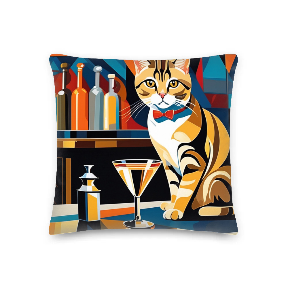 PugMug Custom Tabby Scottish Fold Cat Premium Pillow