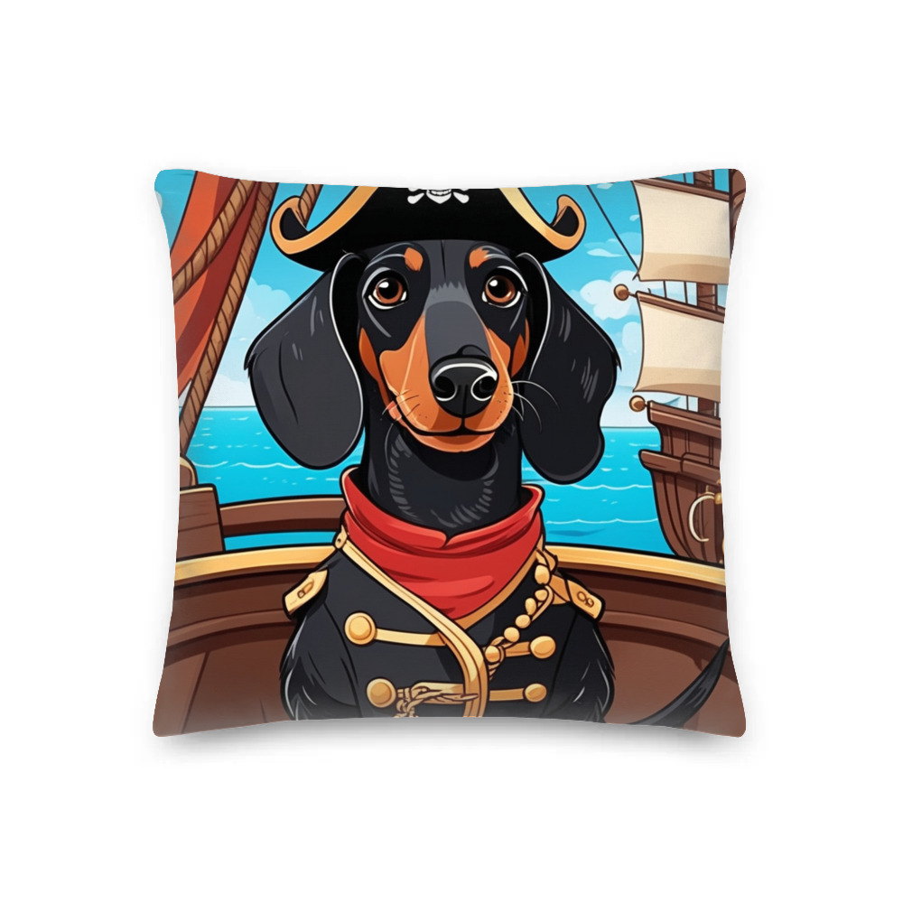PugMug Custom Black Dachshund Premium Pillow